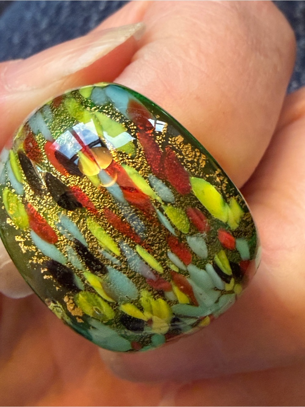 Handcrafted Multicolor Glass ring